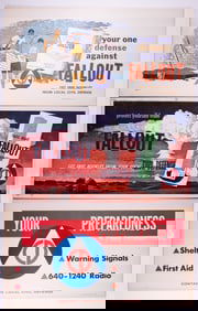 3 NUCLEAR WAR FALLOUT PROTECTION POSTERS