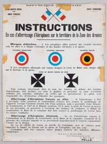 WWI FRENCH PLANE SYMBOL RECOGNITION POSTER