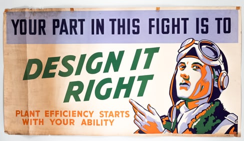 PLANT EFFICIENCY WWII PROPAGANDA POSTER
