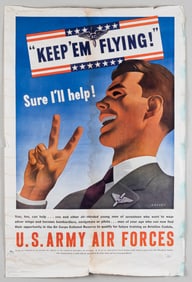 WWII ARMY AIR FORCE KEEP EM FLYING POSTER