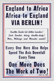 WWII ALLIED BOMBING RAIDS AGAINST GERMANY PROPAGANDA POSTER