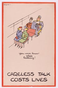 WWII CARELESS TALK COST LIVES BUS POSTER