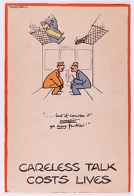 WWII CARELESS TALK COST LIVES TRAIN POSTER