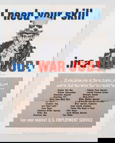 WWII UNCLE SAM WAR JOB JAMES MONTGOMERY FLAGG POSTER