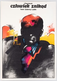 WALDEMAR SWIERZY CZLOWIEK ZNIKAD POLISH POSTER