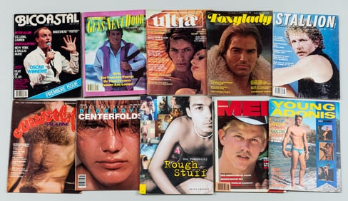 10 VINTAGE GAY NUDE EROTIC MAGAZINES (LGBTQ)