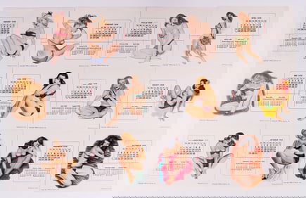 1950 ESQUIRE PIN-UP GIRLS DESK CALENDAR