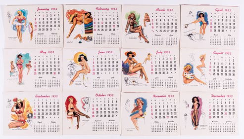 1952 THOMPSON PIN-UP GIRLS POCKET CALENDAR