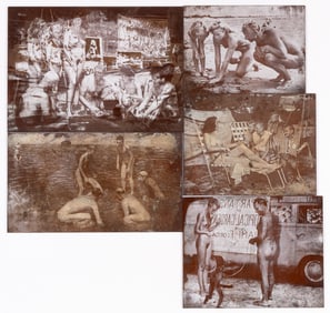 5 VINTAGE NUDIST MAZAGINE COPPER PRINTING PLATES