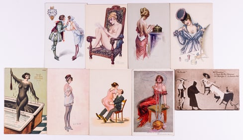9 VINTAGE EROTICA POSTCARDS