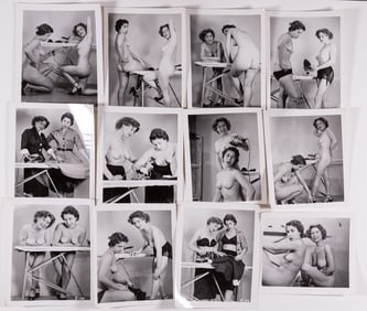 VINTAGE 1950S STRIP SET 12 NUDE PHOTOGRAPHS