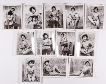 VINTAGE COWGIRL ADULT STRIP SET OF 12 NUDES