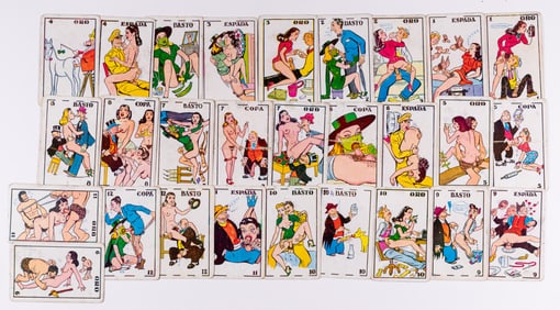 VINTAGE SPANISH ADULT CARTOON SEX CARD DECK