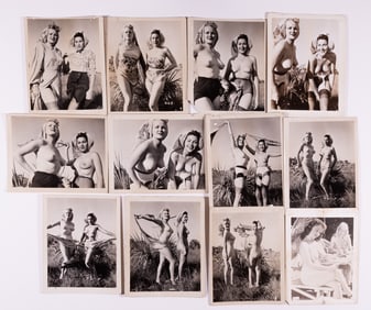VINTAGE STRIP SET OF TWO BEAUTIES 12 NUDE PHOTOGRAPHS