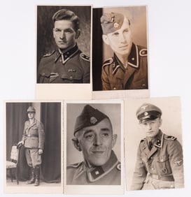 5 WWII GERMAN WAFFEN-SS PHOTOS