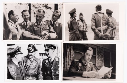 4 WWII LUFTWAFFE ACE PHOTOS