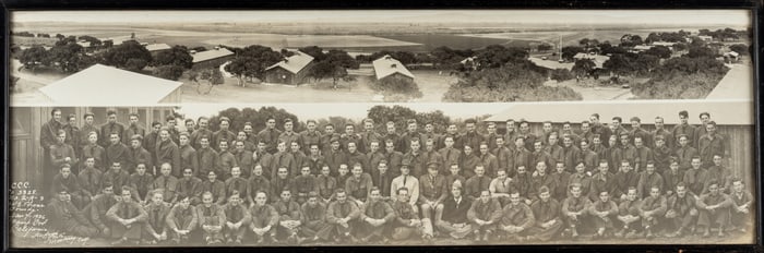 CAMP ORD YARD LONG PANORAMIC UNIT PHOTOGRAPH