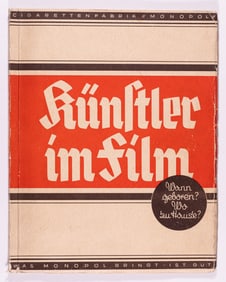 ARTISTS IN FILM GERMAN CIGARETTE ALBUM