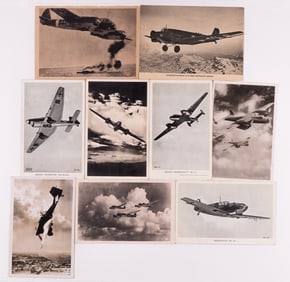 9 WWII GERMAN LUFTWAFFE POSTCARDS