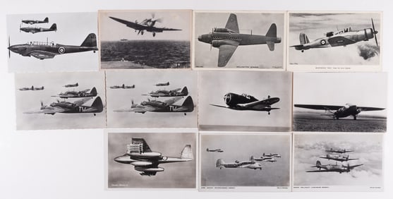 11 WWII POSTCARDS OF ALLIED WAR PLANES