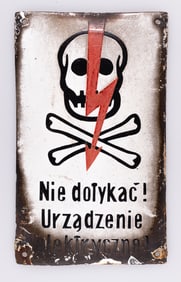 AUSCHWITZ CONCENTRATION CAMP ELECTRIC FENCE SIGN