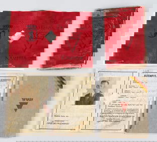 FOUR HOLOCAUST SURVIVOR'S IDENTIFICATION CARDS