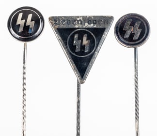 WWII GERMAN SS LEBENSBORN & SS MEMBER STICKPINS