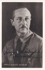 AUGUST WILHELM OF PRUSSIA AND HERMINE REUSS OF GREIZ AUTOGRAPHS