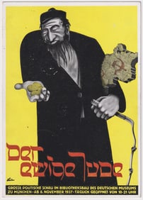 JUDAICA - SIX JEWISH THEMED POSTCARDS [1 DER EWIGE JUDE POSTCARD]