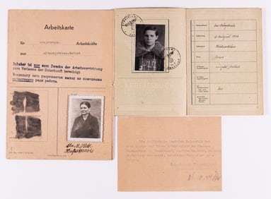 UKRAINIAN FORCED LABORER WORK PASS AND CARD