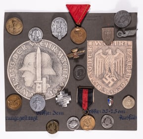 18 WWII GERMAN MEDALS AND TINNIES