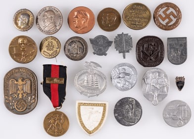 22 GERMAN THIRD REICH TINNIES AND BADGES