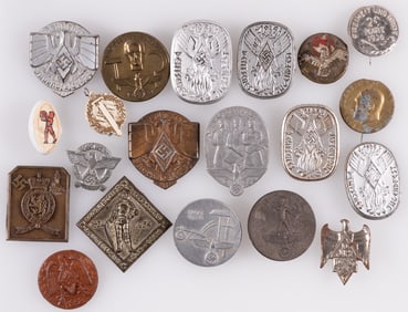 20 GERMAN THIRD REICH TINNIES AND BADGES