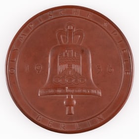 1936 BERLIN OLYMPICS MEISSEN TABLE MEDALLION