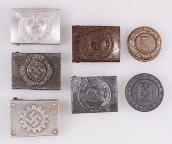 7 WWII GERMAN BELT BUCKLES