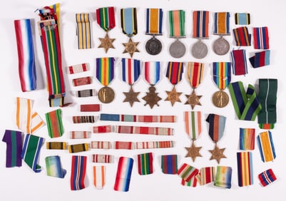 WWI + WWII BRITISH NAMED MEDALS (14)