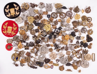 180 WWI AND WWII BRITISH REGIMENT CAP BADGES