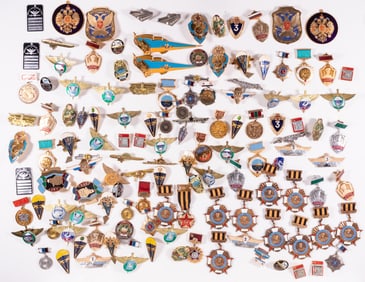 130 RUSSIAN BADGES AND MEDALS