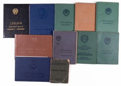 SOVIET DIPLOMAS, CERTIFICATIONS, AND EMPLOYMENT HISTORY BOOKS