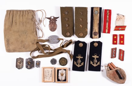 22 WWII IMPERIAL JAPANESE INSIGNIA AND BADGES