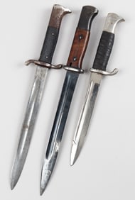 3 WWII GERMAN FIREMEN DAGGERS W/ SCABBARDS