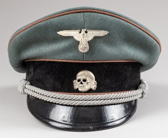 SS-TOTENKOPF CONCENTRATION CAMP OFFICER'S VISOR CAP