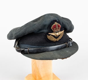 WWII BRITISH RAF PILOTS VISOR CAP