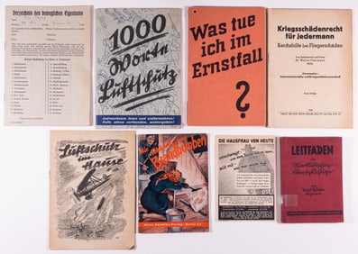 WWII GERMAN LUFTSCHUTZ AND GAS PROTECTION BOOKS (10)