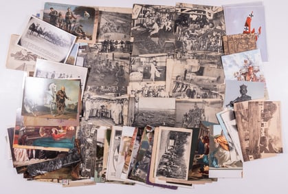 90 WWI GERMAN AND FRENCH POSTCARDS