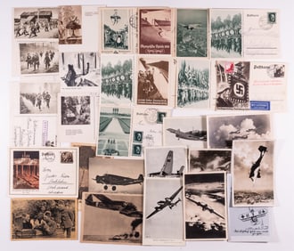 38 GERMAN AND FINNISH WWII FIELD POSTCARDS