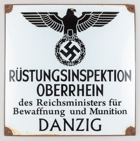 WWII THIRD REICH MINISTRY OF ARMAMENTS AND WAR PRODUCTION DANZIG SIGN