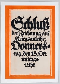 WWI GERMAN WAR BONDS BERNHARD POSTER
