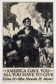 AMERICA GAVE YOU ALL WWI PROPAGANDA POSTER BY WALTER TAYLOR