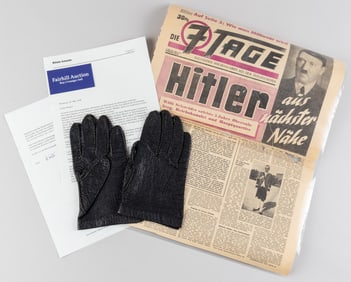 ADOLF HITLER'S LEATHER GLOVES SAVED BY HIS ORDERLY
